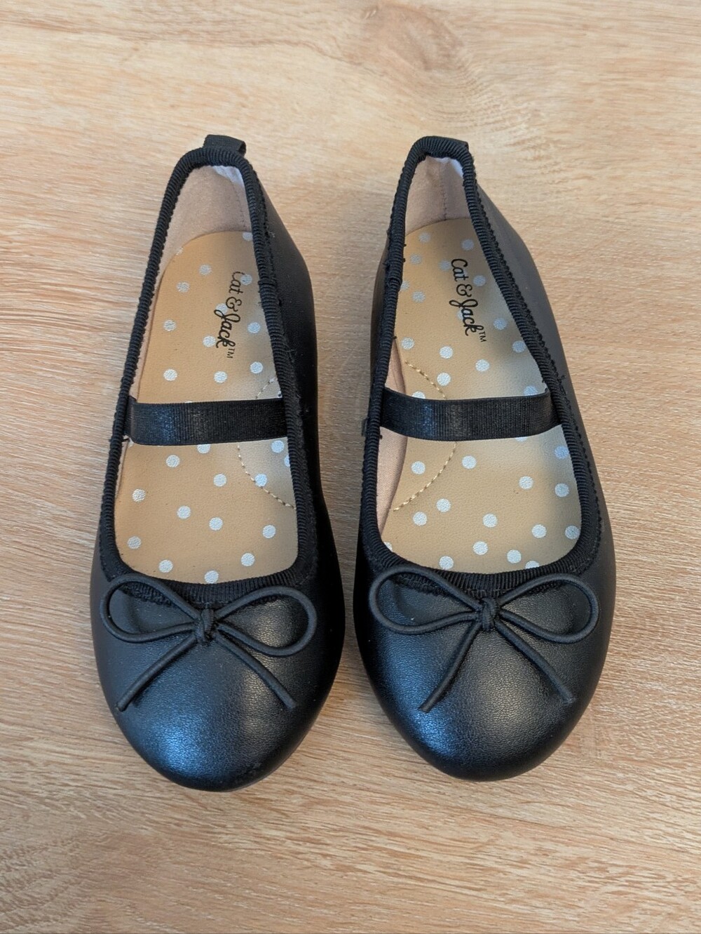 Cat & Jack Black Girls Mary Jane Ballet Flats with Bow